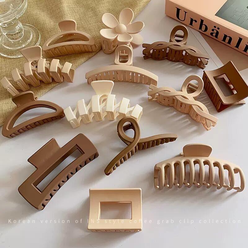 发夹Hot Sale Solid Color Claw Clip Large Barrette Crab Hair