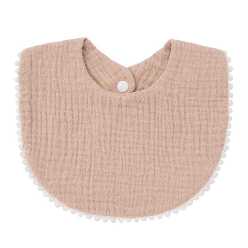 Cotton Gause Baby Bibs Solid Color Absorbent Baby Tassel Bib