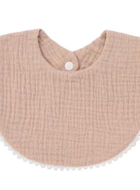 Cotton Gause Baby Bibs Solid Color Absorbent Baby Tassel Bib