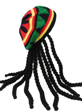 New Unisex Knitted Braid Hat Jamaican Bob Rasta Beanie Hats