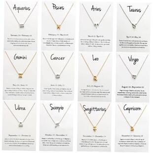 alloy gold silver Zodiac couple necklace gift girls women