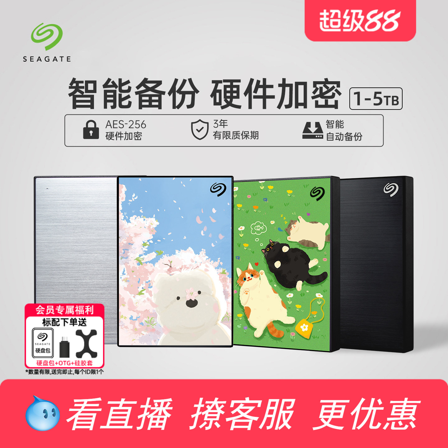 Seagate希捷移动硬盘加密5T图片