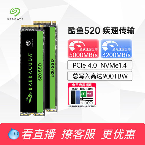 希捷酷鱼520nvmem2固态硬盘ssd