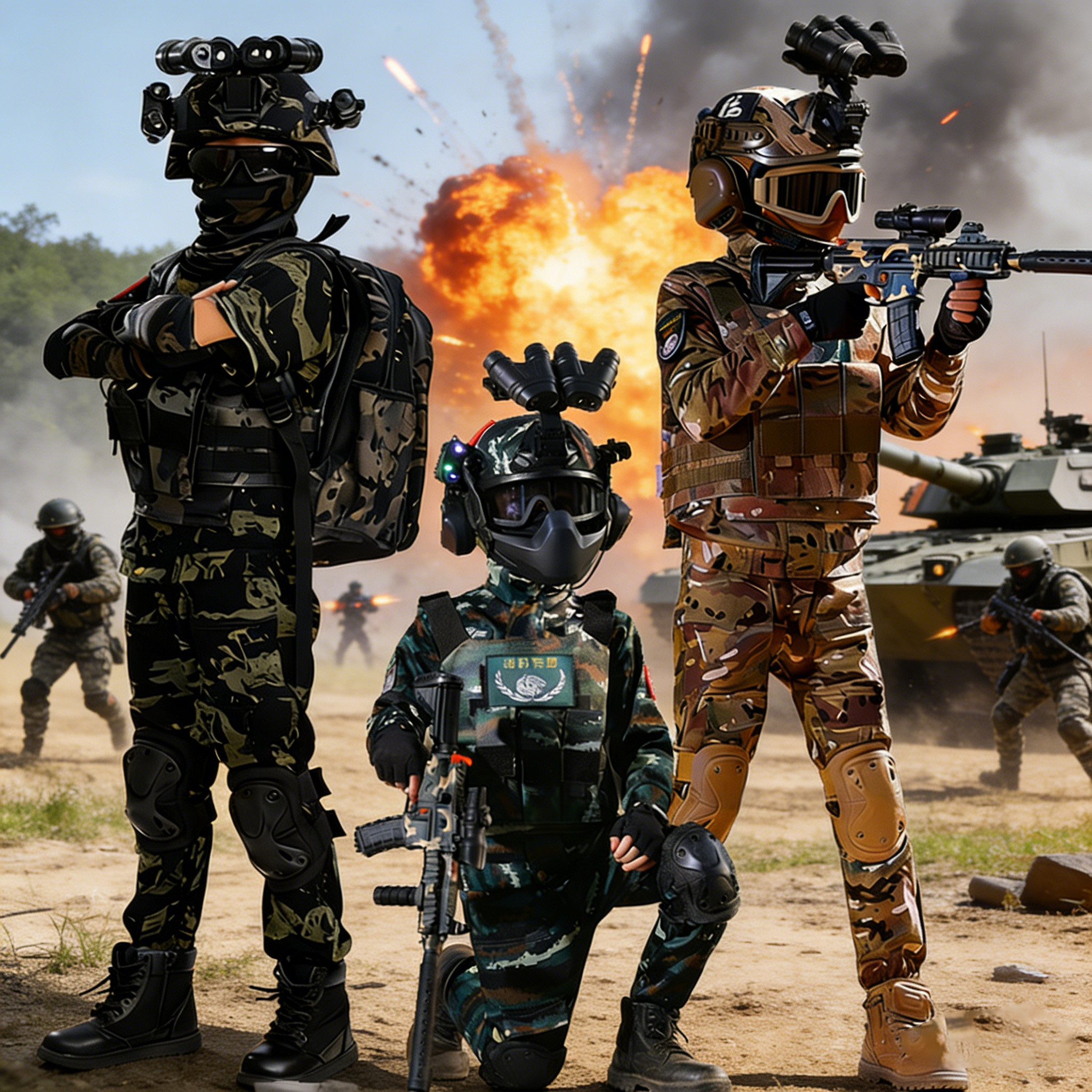 迷彩服套装男儿童三角洲行动衣服迷彩服套装男童特种兵角色扮演冬