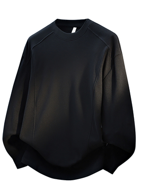 高品质秋冬男士圆领长袖打底衫重磅纯色潮流青年上衣百搭宽松T恤