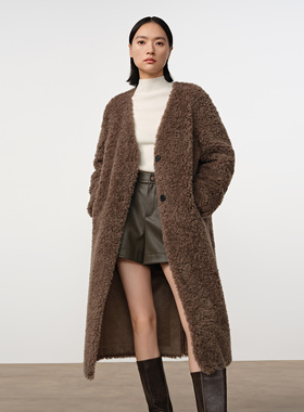 Dekashell/迪卡轩2025冬季新款女士大衣中长款毛呢外套