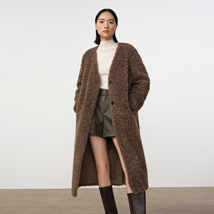 Dekashell/迪卡轩2025冬季新款女士大衣中长款毛呢外套