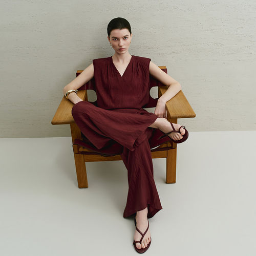 Dekashell/迪卡轩2026夏季新款轻奢极简风高腰阔腿裤休闲裤通勤