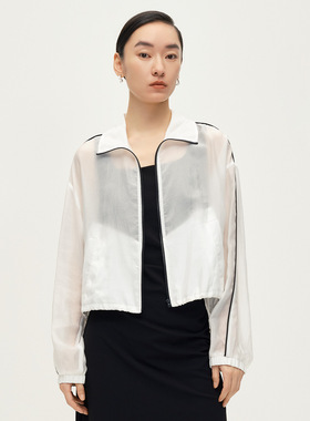 Dekashell/迪卡轩2025夏季新款轻薄时尚微透运动风短款外套女上衣