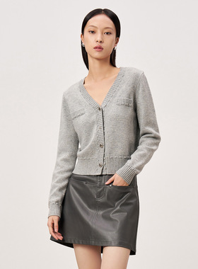 Dekashell/迪卡轩2025春季新款针织衫开衫女F218123