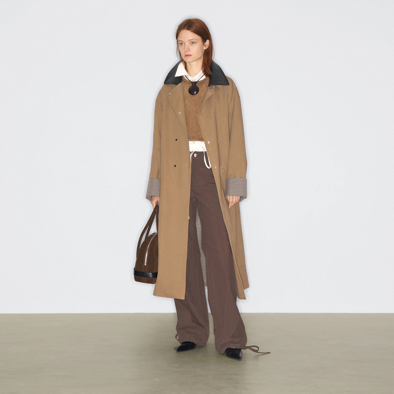 lostinecho千鸟格双排扣风衣