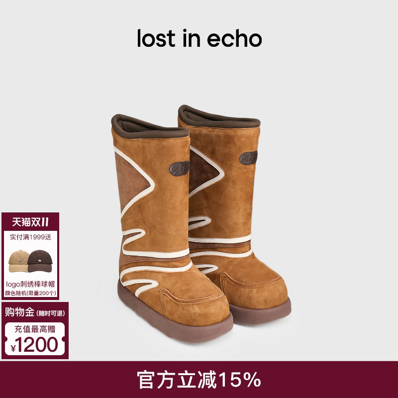 lostinecho西部风格加绒雪地靴