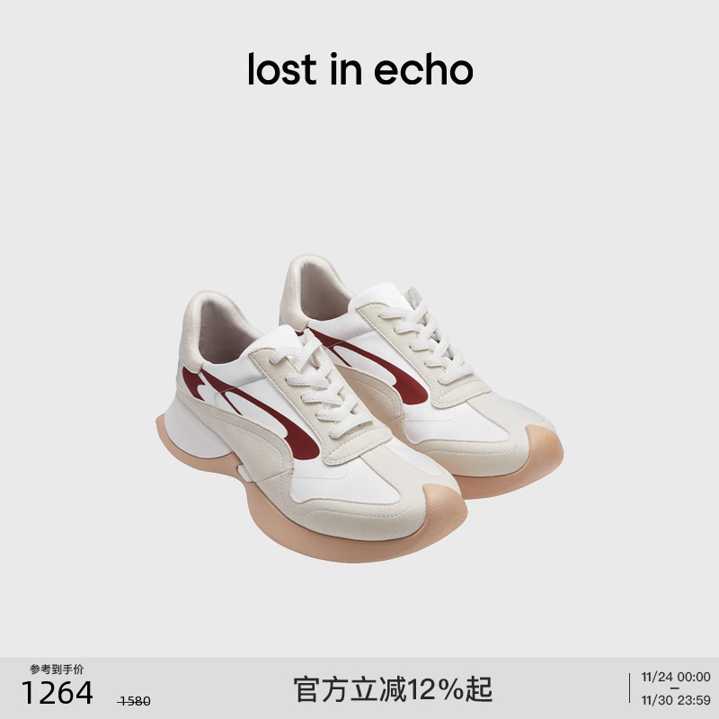 lostinecho复古银色运动休闲鞋