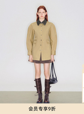 lost in echo2025冬季新款沙漏型个性修身收腰工装夹克休闲外套女