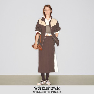 撞色收腰工装 陈丽君同款 echo春夏新款 夹克外套长半身裙女 lost