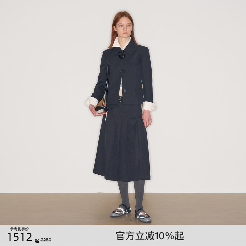 lostinecho收腰西装半身裙套装