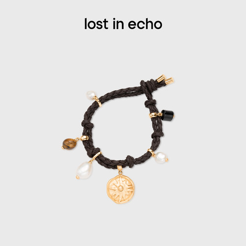 lostinecho珍珠皮绳编织手链