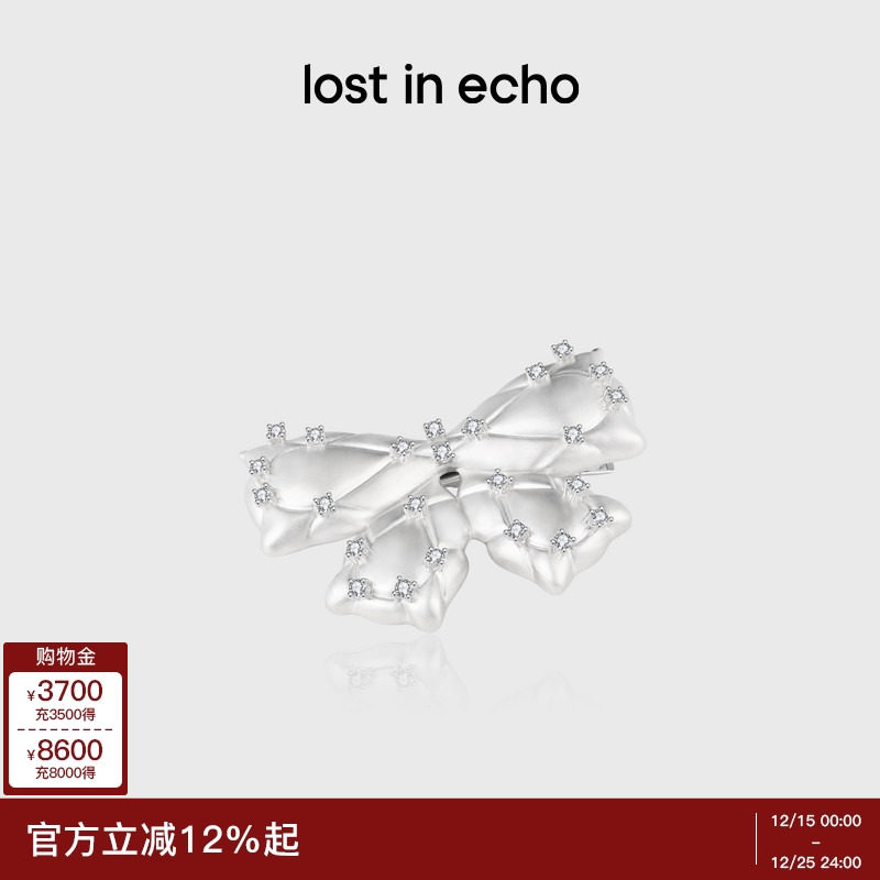 lostinecho高级银色蝴蝶结发卡