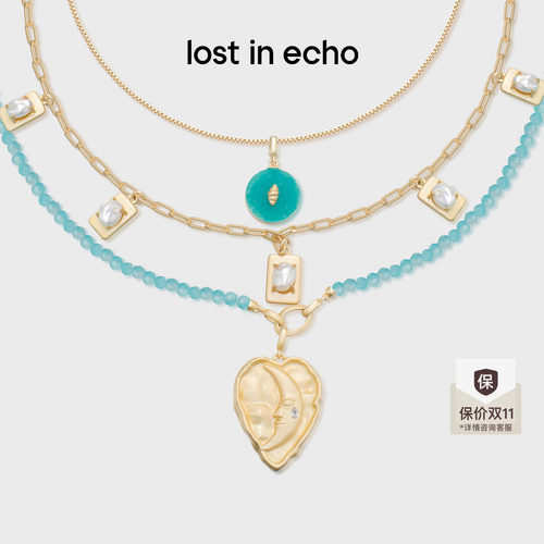 lostinecho多层金币珍珠项链