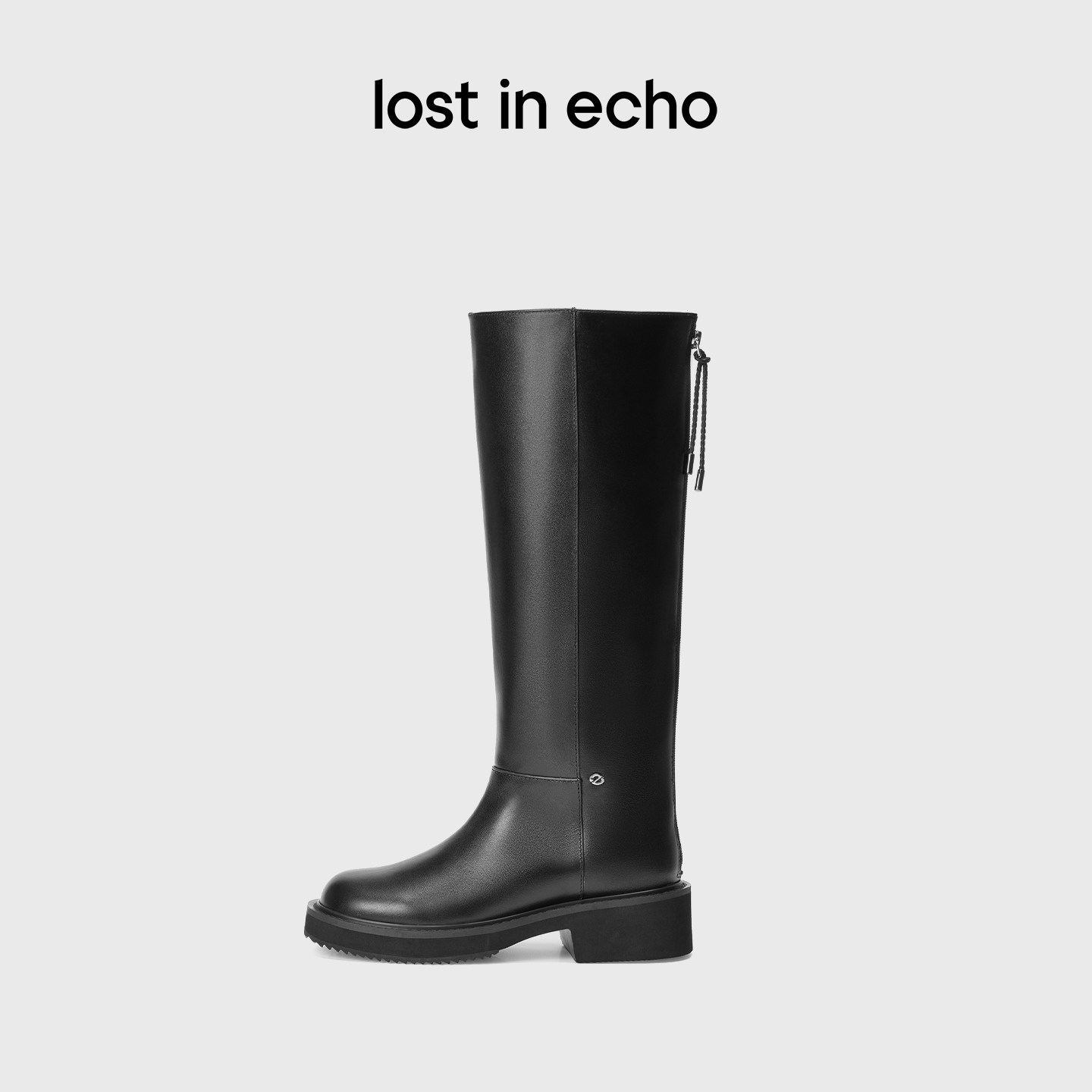 lostinecho长筒显瘦牛皮骑士靴										