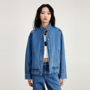 时髦工装 echo2026早春新款 风直身宽松落肩显瘦牛仔外套女 lost