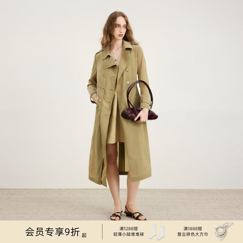 lostinecho双排扣直身薄长风衣