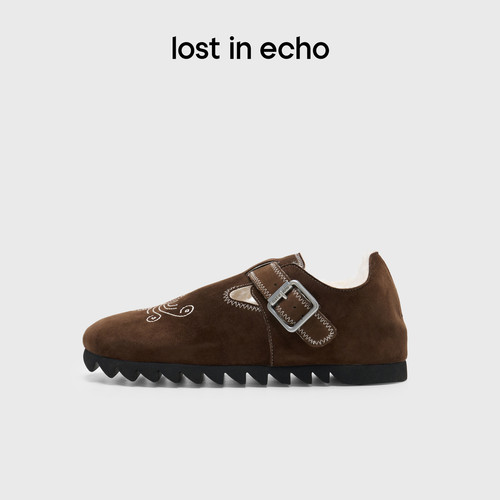 lostinecho仿麂皮加绒勃肯鞋
