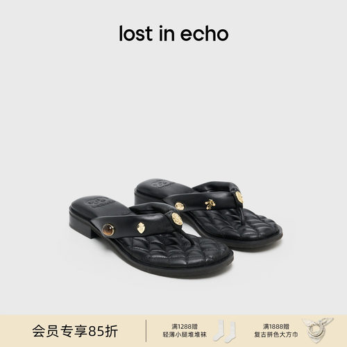 lostinecho羊皮人字夹脚拖凉拖