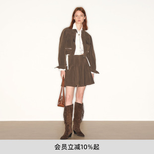 波西米亚仿麂皮流苏短夹克外套高腰短裙 echo2025秋冬新款 lost