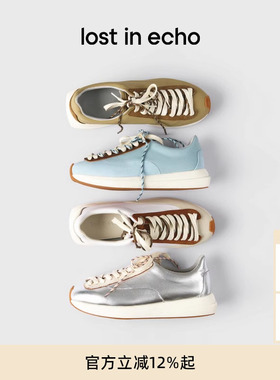 宋亚轩张真源同款lost in echo新款厚底银色超轻阿甘鞋运动休闲鞋
