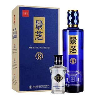 景芝年份8年52度500ml*6瓶浓香型白酒整箱配3礼品袋2018年老酒