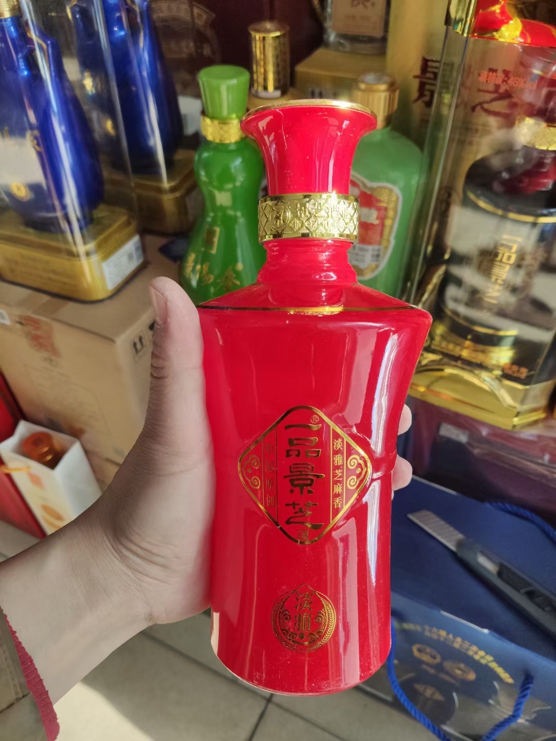 景芝52度500ml*6瓶一品景芝红淡雅芝麻香白酒整箱节日礼品2018年