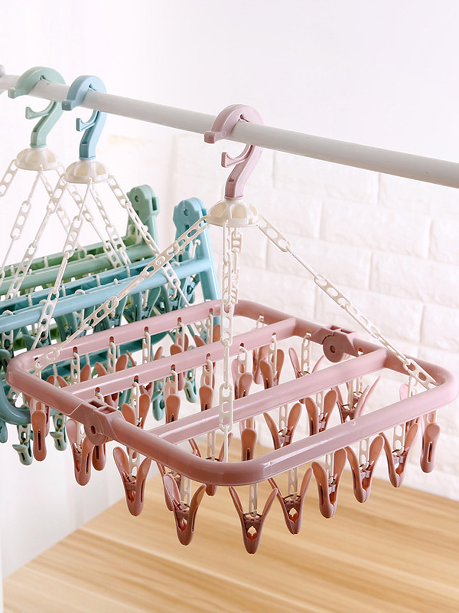 晾衣夹多夹子折叠塑料衣架家用防风夹儿童宝宝晾晒袜子架家用袜架