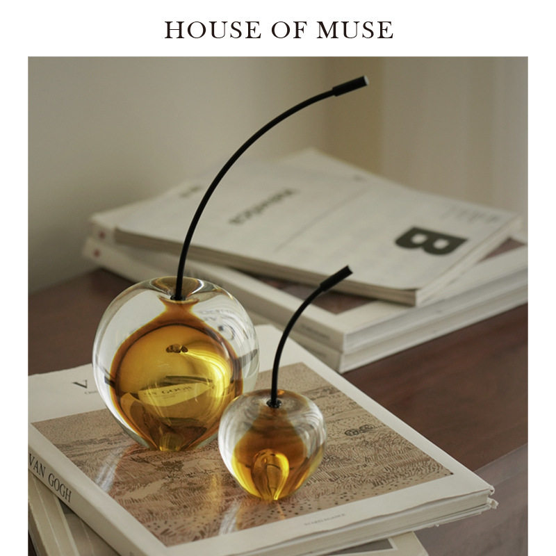 现代简约创意抽象玻璃苹果摆件样板间展厅酒店书房酒柜装饰品,家居饰品,花瓶,淘宝优惠券,粉丝福利购,淘宝优惠卷