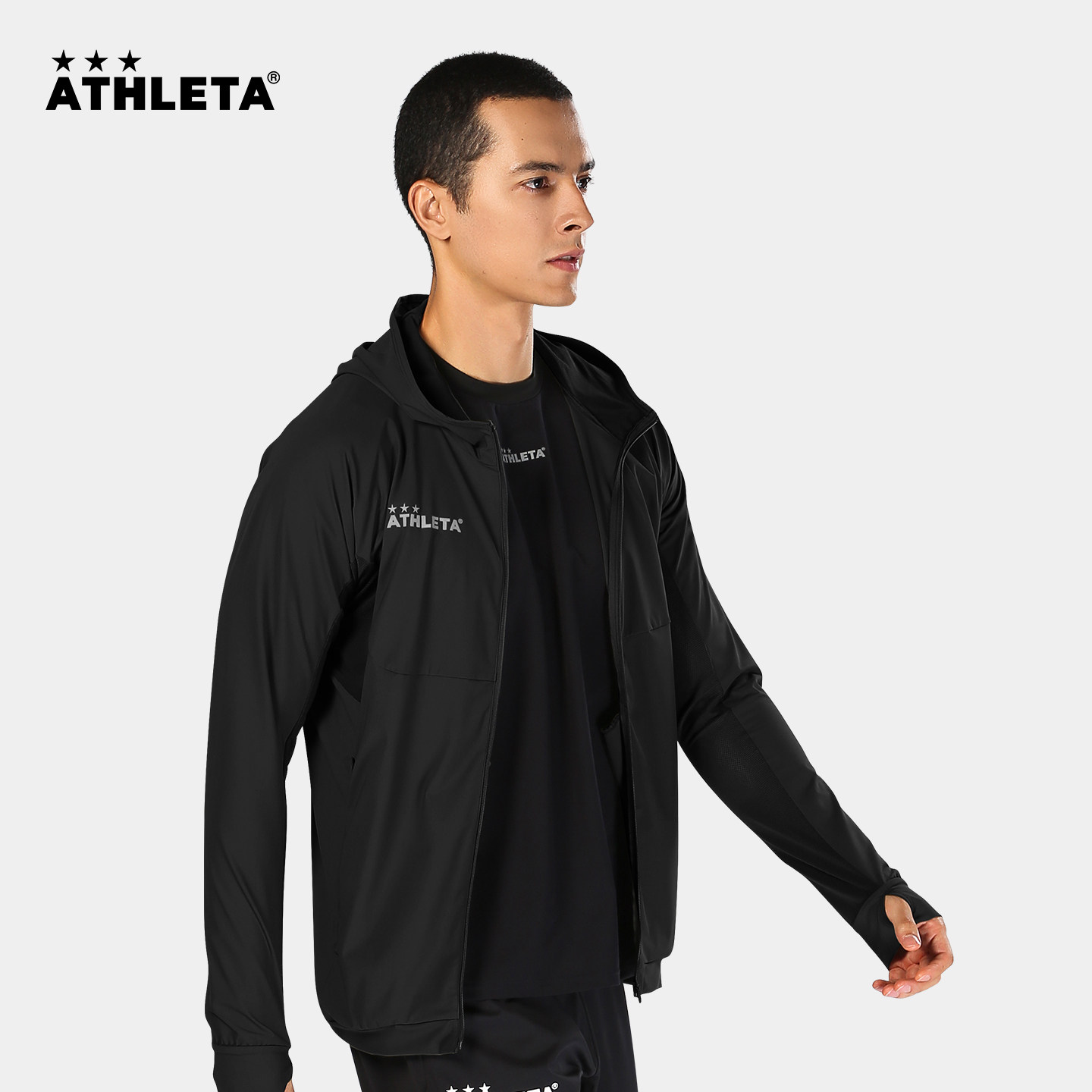 ATHLETA阿仕利塔王者外套男针织冷感连帽上衣足球训练服 REI-1201