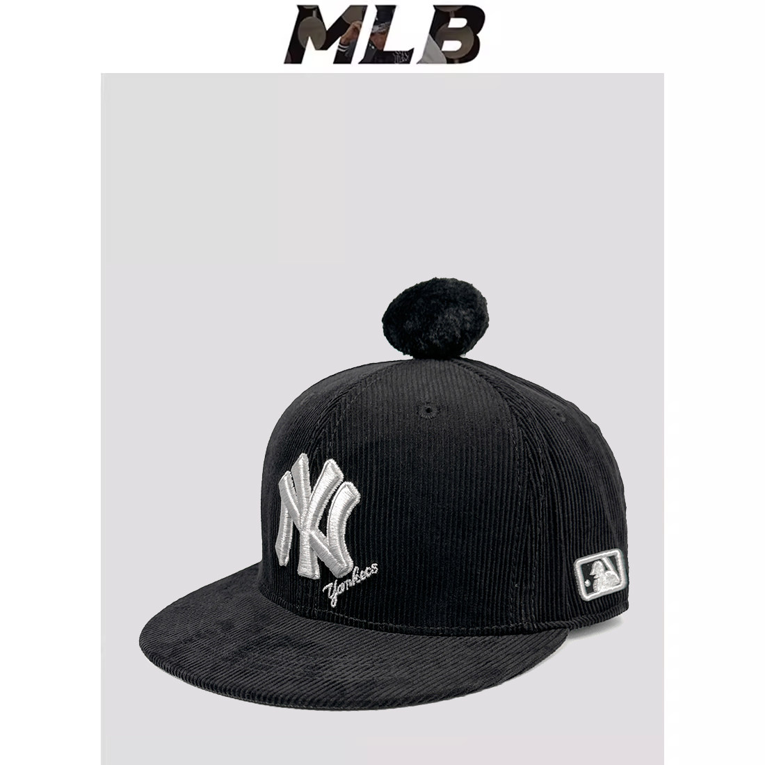 MLB棒球帽子男女冬黑色洋基队NY帽子加厚专柜正品秋冬情侣鸭舌帽