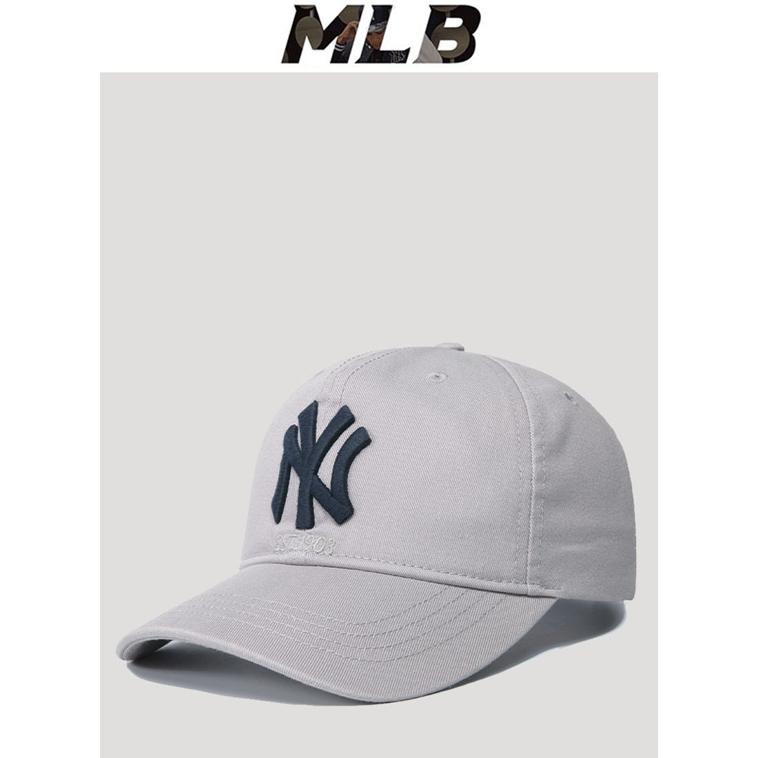 2026巨好看的帽子MLB棒球帽女春夏灰色遮阳鸭舌帽正品代购NY嘻哈