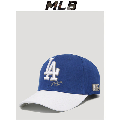 MLB棒球帽秋冬蓝色字母圆顶休闲