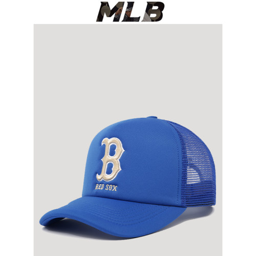 mlb网帽高级蓝休闲百搭男女情侣夏季B字母帽子专柜正品mlb棒球帽