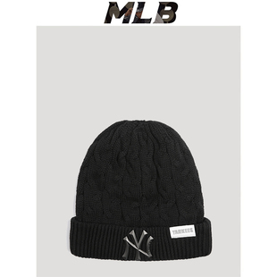 mlb毛线帽子女冬2025新款专柜正品NY针织帽冷帽ins网红保暖潮牌帽
