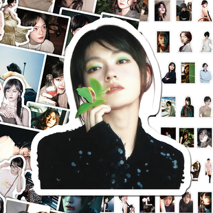 136张宝藏女孩文淇贴纸ins高颜值氛围感美女周边diy手机壳贴画