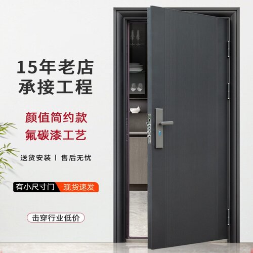 防盗门进户门家用入户门室内外出租房农村大门子母钢质工程单开门