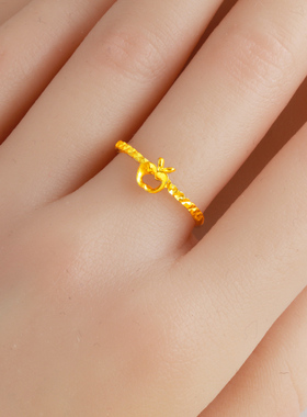 黄金戒指女款小苹果纯金食指环真金首饰5g时尚送女友情人礼物