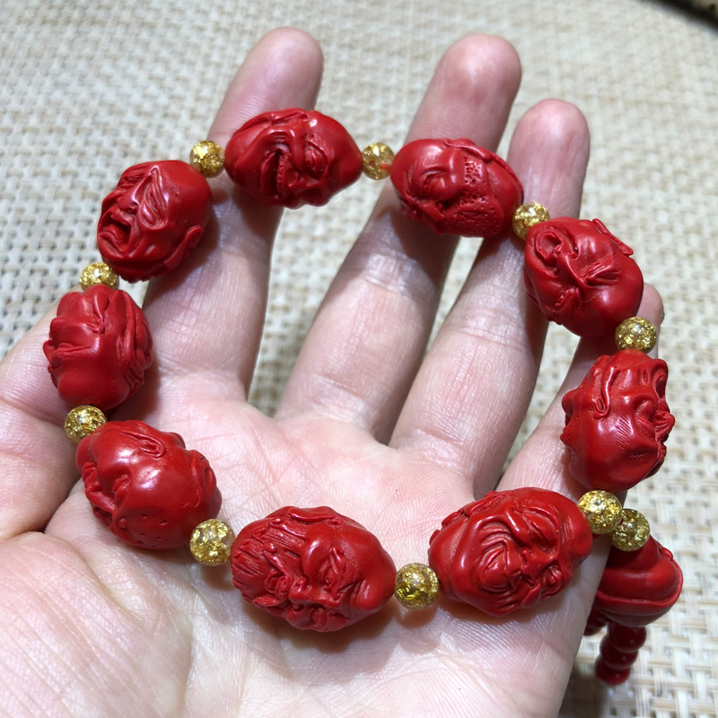 天然朱砂十八罗汉手串手链男女简约佛珠十八罗汉文玩手串送人手链