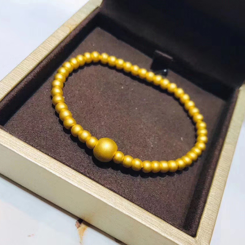 黄金手链999足金古法传承转运珠手镯女款24K纯金串珠佛珠手链新款