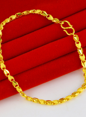 黄金手链女款9999足金小金鱼纯金饰品送女友年轻人送妈妈按克