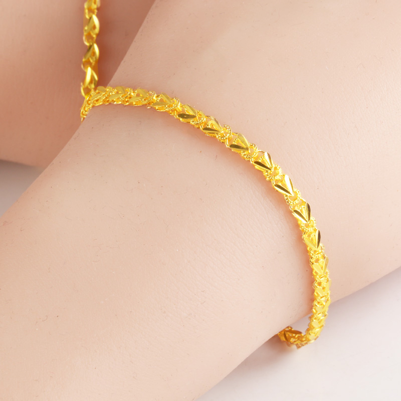 黄金手链9999足金女款真金手镯小鱼美妆链纯金首饰按克送礼物