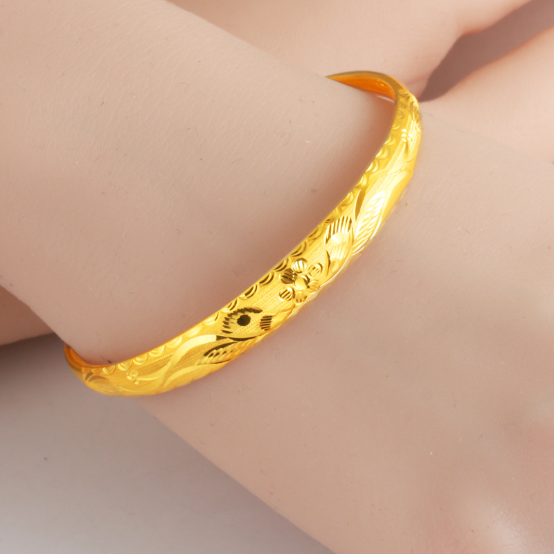 黄金手镯9999足金女款纯金镯子龙凤镯真金新娘结婚首饰送老婆