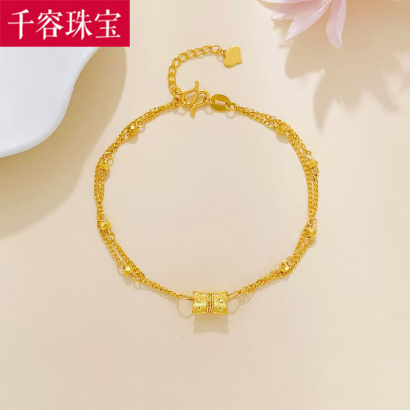 5G黄金小蛮腰手链女999足金新款气质时尚百搭纯金手饰送女友礼物
