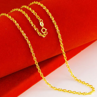 纯黄金项链999足金女款男结实粗款纯金饰品Au750真金链子金子
